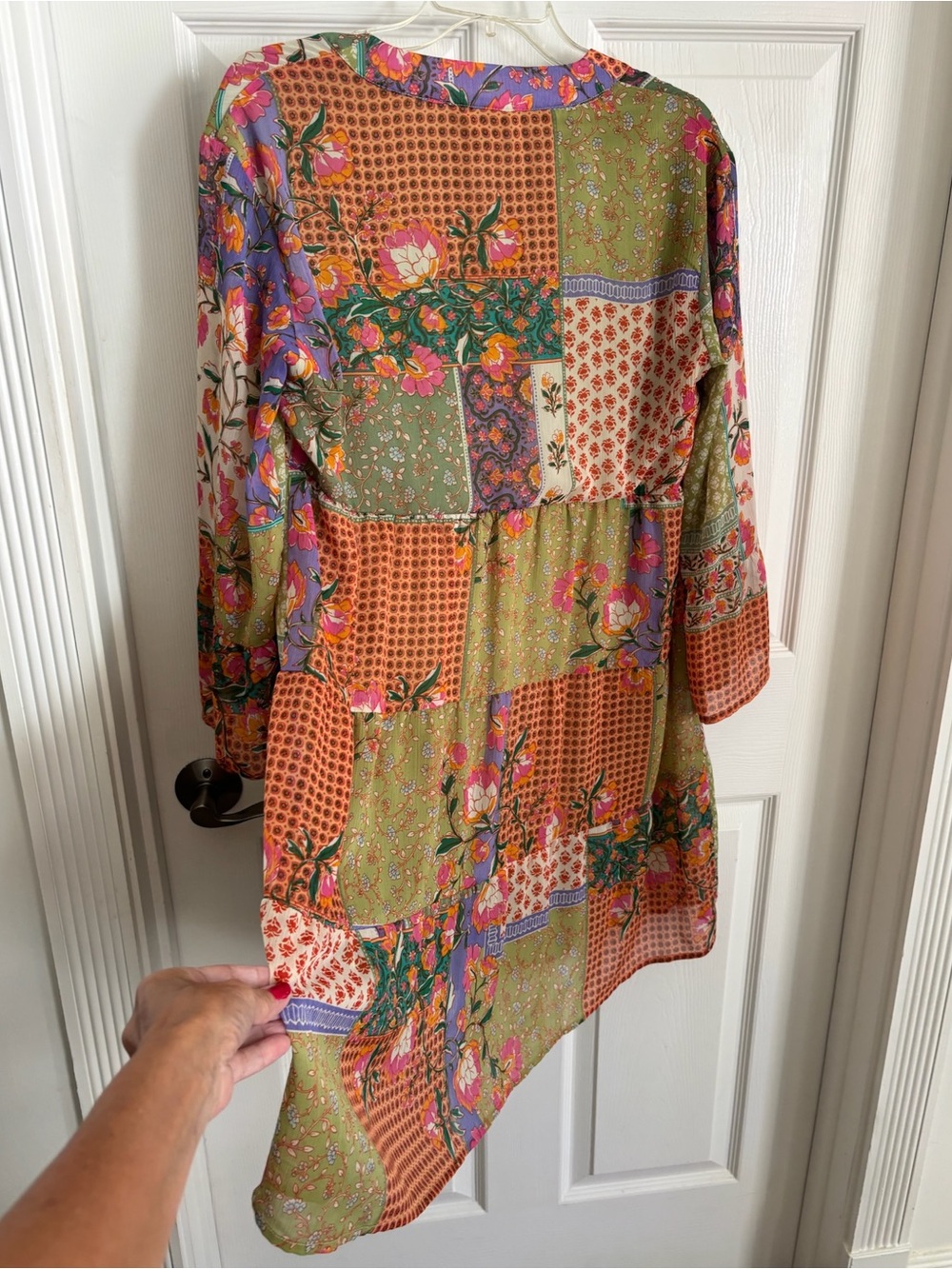 Chloe+Rene Patchwork Floral Tiered Long-Sleeve Dress - Picture 8 of 10